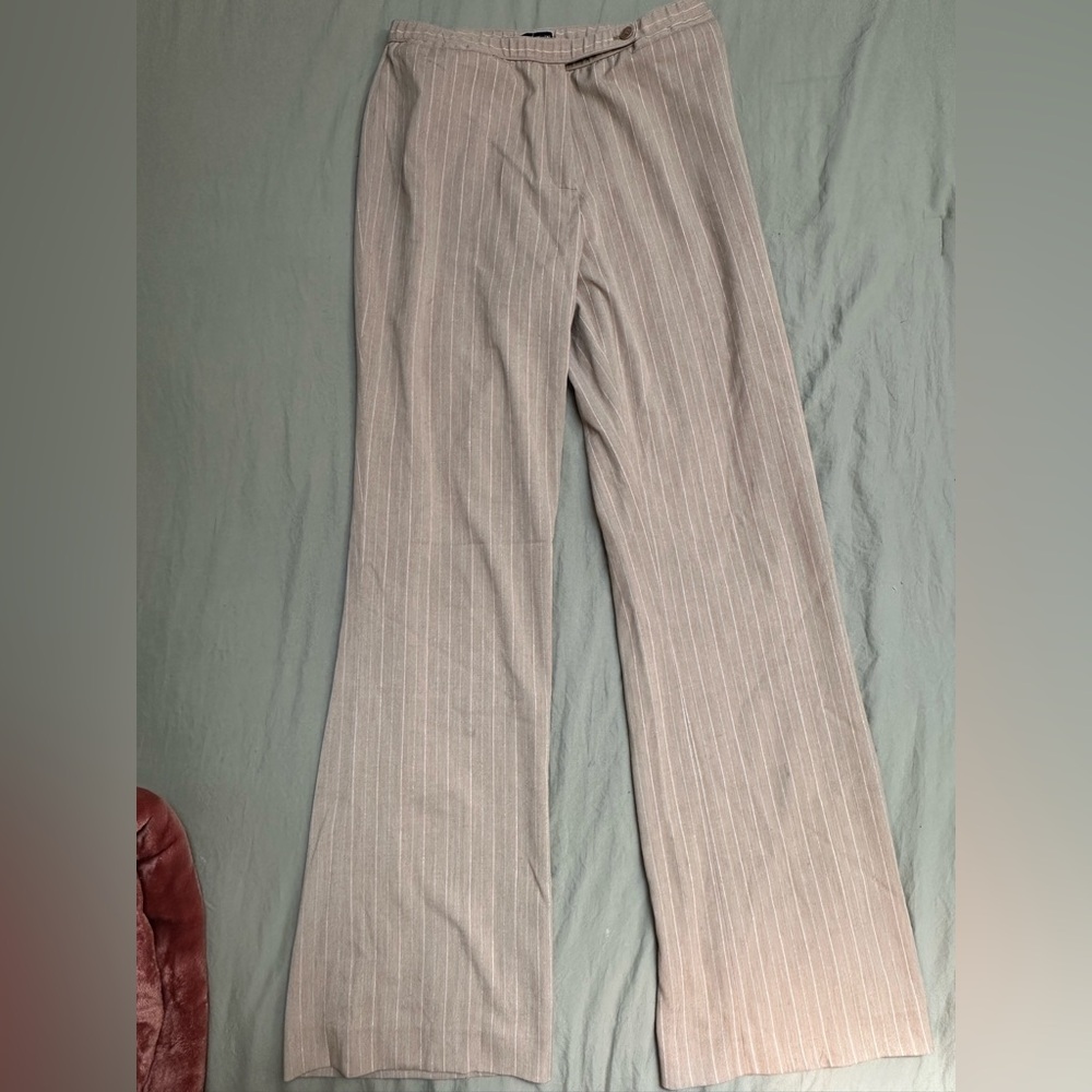 Women's Beige Pinstripe Pants